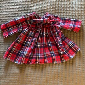 Red Plaid Dress with Bow